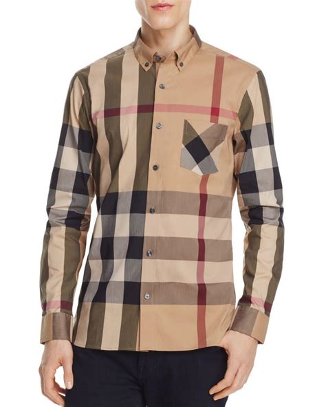 burberry thornaby shirt men|Burberry Thornaby Check Casual Button.